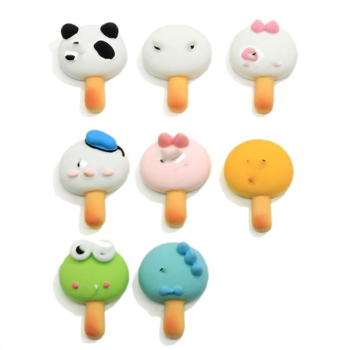 Résine dessin animé Animal Biscuit sucette Miniature maison de poupée nourriture pour étui de téléphone pinces à cheveux Slime bricolage