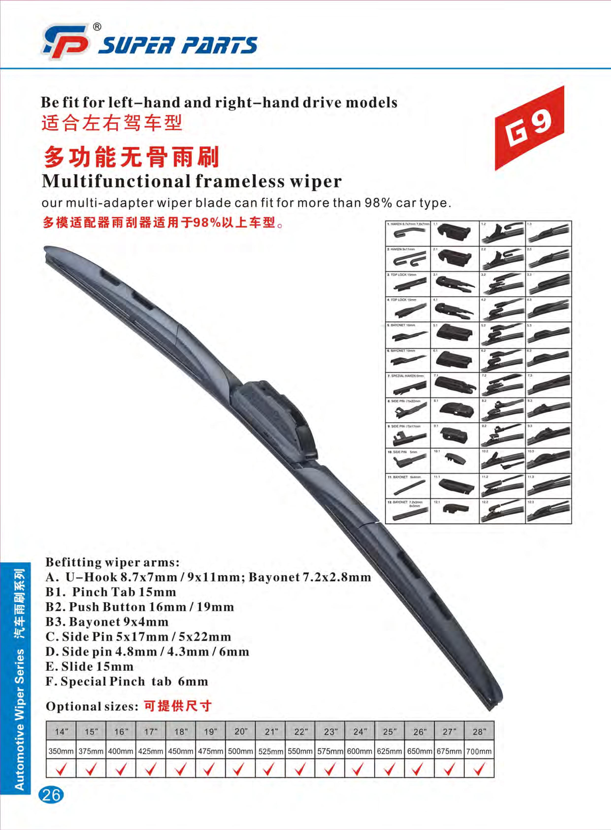 Balai d'essuie-glace pour voiture Wiper Blade for Car