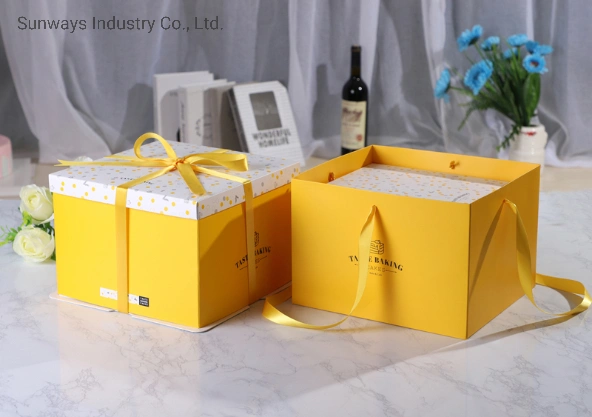 Printing Paper Cake Box with Ribbon