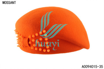 Fashion decoration wool felt beret cap