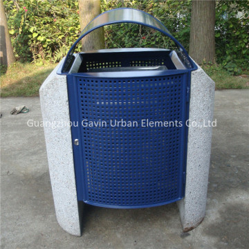 Outdoor litter bin stone street garbage bin