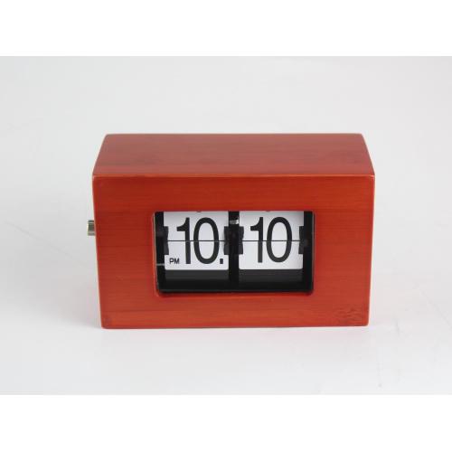 Flip Clock di bambù rettangolare di piccole dimensioni