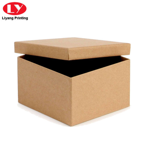 Caja de ropa de papel kraft natural con tapa