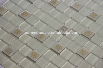 Glass and ceramic mosaic for washroom wall tile material