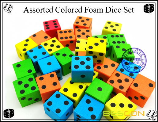 Assorted Colored Foam Dice Set-2