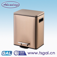 Stainless steel step trash bin