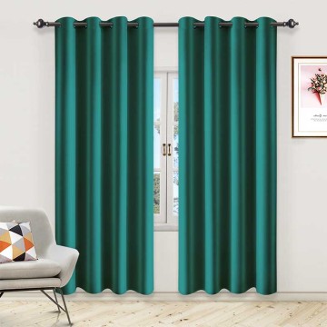 Solid color Thermal Insulated Blackout Eyelet Curtains