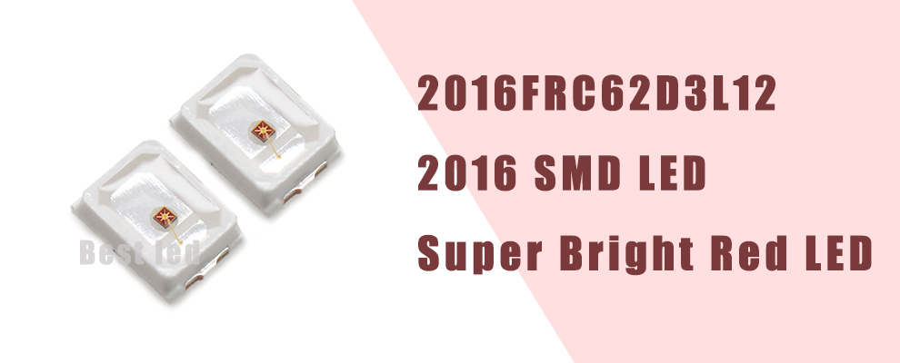 2016FRC62D3L12 Super brightness 2016 SMD LED Red SMD LED 620nm LED 625nm LED 630nm LED