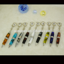Newest Mini Acrylic Ballpoint Pen Novelty design key ring Mini Crystal Pen for Jewellery Accessories Stationery Office Pen