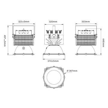 LED ad induzione da 500 watt ad alta luce