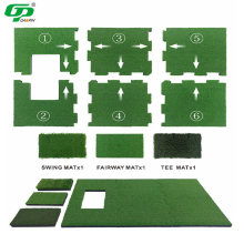 Interlocking Golf Hitting Mat with Replaceable Inserts