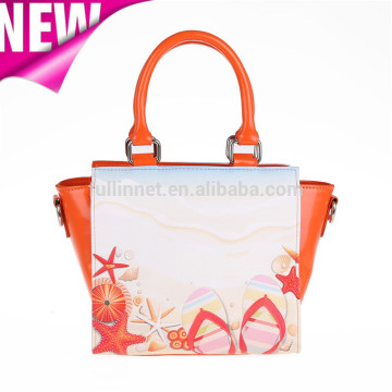 Guangzhou New Design Lady Handbag and Tote Bag/Tourist Souvenir PU leather Printed lady bag