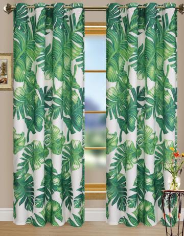 Printed Blackout Grommets Curtain