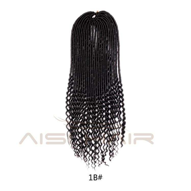 Aisi Hair Goddess Faux Locs Crochet Braids Hair Extensions Synthetic Curly End Faux Locks Braids Hairpieces for Black Women