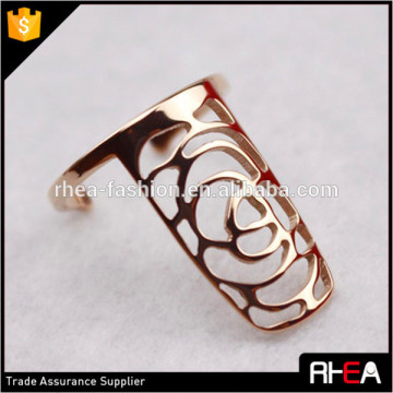 Fashion Hollow Out Rose Flower Alloy Nail Ring
