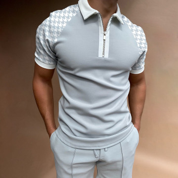 2024 Summer Instant Sale Men's Sports Polo Shirt with Zipper Match Color