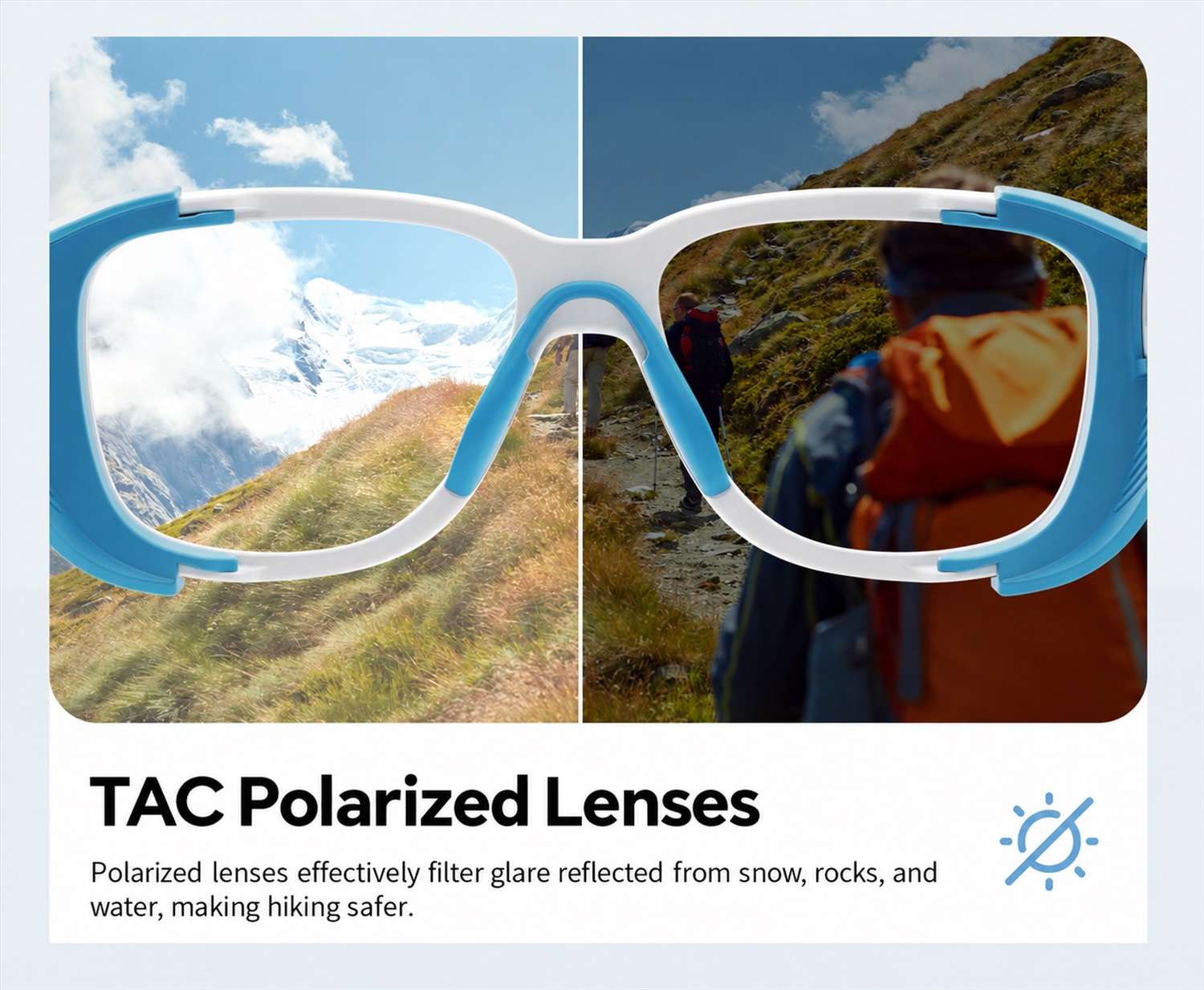 TR90 Polarized Hiking Sunglasses ME2210-TAC Polarized Lenses TR90 Polarized Hiking Sunglasses ME2210-TAC Polarized Lenses