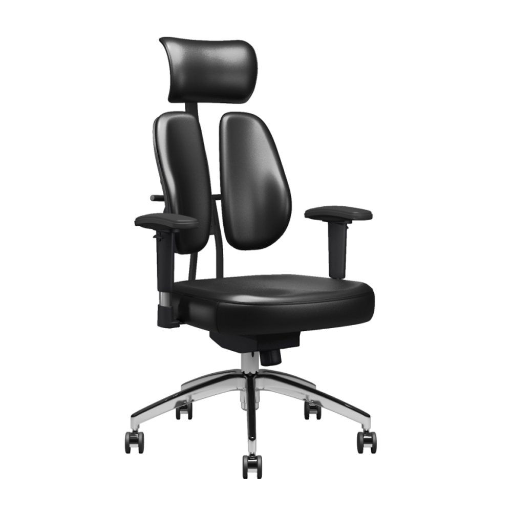 Silla de oficina ejecutiva giratoria ergonómica con respaldo doble