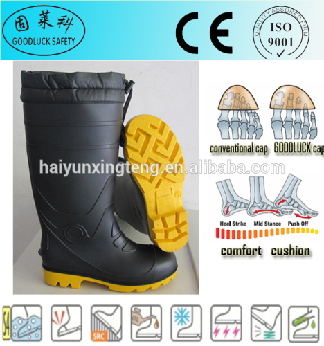 Insulative Men's PVC Safety Gumboots With Steel Toe Cap and Steel Plate