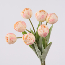 Wholesale Artistic Silk Flower Bouquets - 7-Head Tulip Bundle for Home Decor