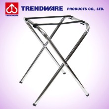 Chrome Plated 2 Webbing Belts Metal Folding Tray Stand