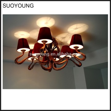 European Classic Fabric Ceiling Lamp Modern MX7018-6+3