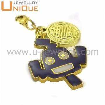 Gold lucky charms with black enamel (CH0110)