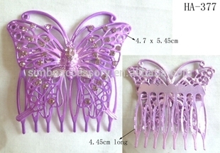 hair comb/metal hair comb/butterfly hair comb/rhinestones hair comb/tooth comb/hair accessories/hair jewelry