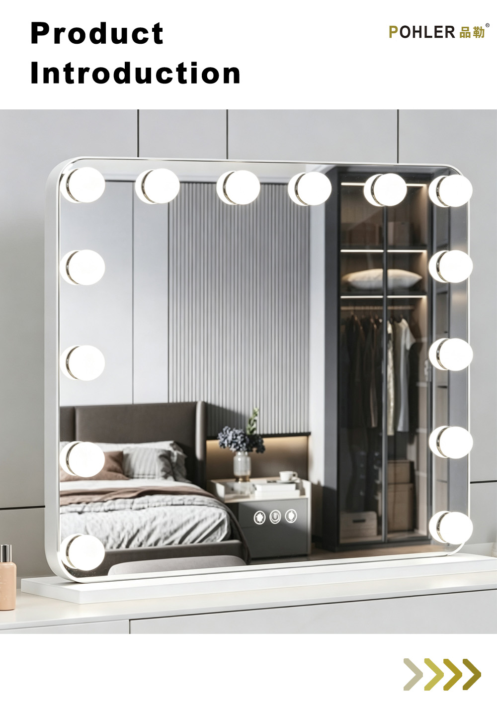 D009 Зеркало для макияжа Hollywood Bulb X D009 Hollywood Bulb Makeup Mirror X
