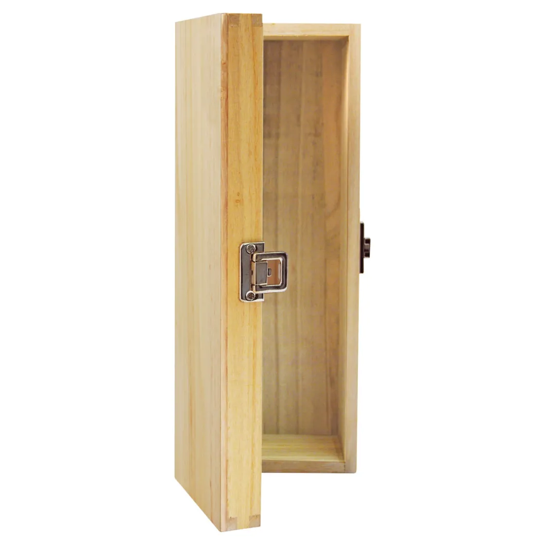 1 Single Bottle Hinged Wooden Wine Box