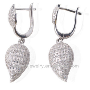 wholesale silver micro pave setting earrings