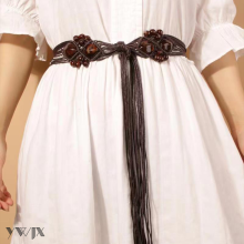 Unique Handwoven Ethnic Belt with Bead Embellishment