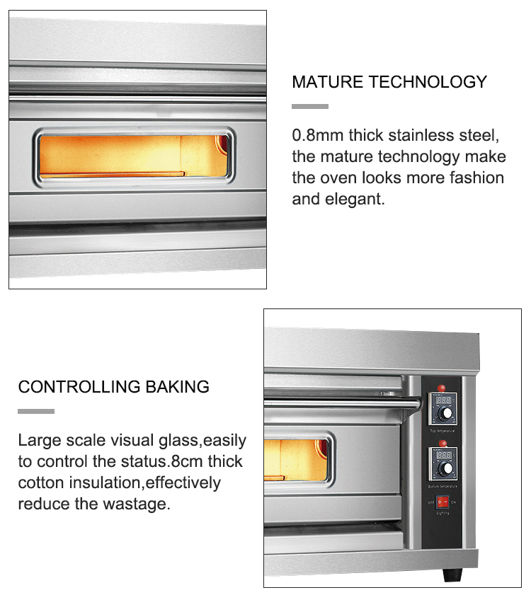 Commercial Kitchen Equipment Digital Time Control 1 Layer Tabletop Electric Pizza Oven