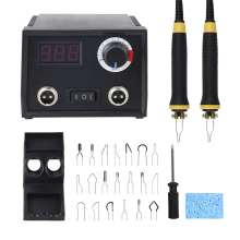 Professional LCD Display 23pcs Wood Burning Kit with Dual Pen Pyrography Machine