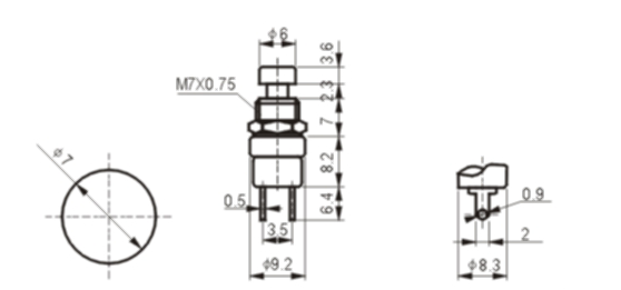 PBS-10B-2-1 push button 