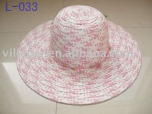 girls big brim paper braid hat