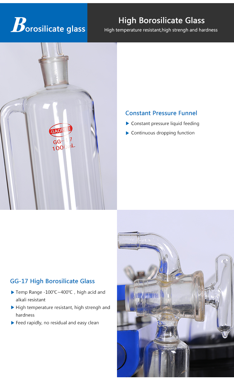 50L Single Layer Distillation Glass Reactor