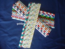 Disposable Striped Pattern Paper Drinking Straws