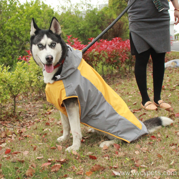 Outdoor Reflective Waterproof Large Dog Raincoat
