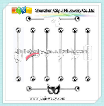 fake industrial barbell piercing jewelry