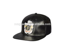 Leather 6 panel Embroidery hats