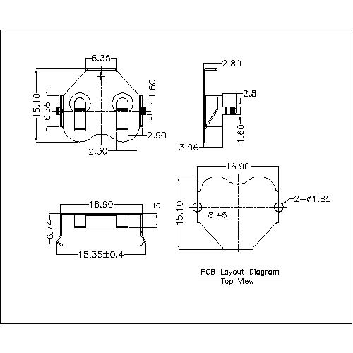 Kontakty baterii dla CR1632A BS-S-SI-B-CR1632A