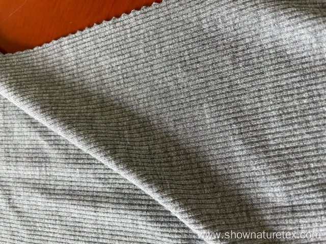 grey rib rayon spandex knit fabric