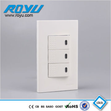 4 gang wall switch screwless type