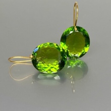 Peridot Personalized Earrings 14K Gold Birthstone Earring