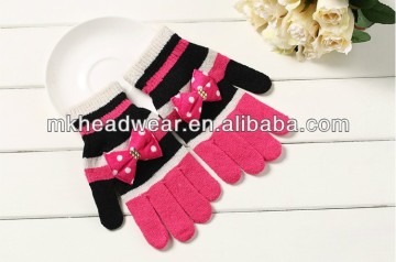 promotional stripe magic winter stretch gloves