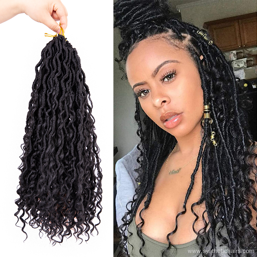 Curly River Faux Locs Synthetic Crochet Braids Hair