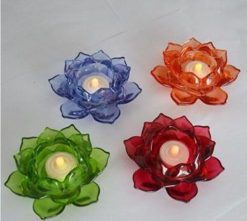 Glass Lotus Tea Light Holder