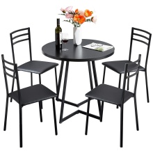 Modern Counter Height Dining Set: Wood Round Table with 4 Chairs for Kitchen, Breakfast Nook, and Small Living Spaces
