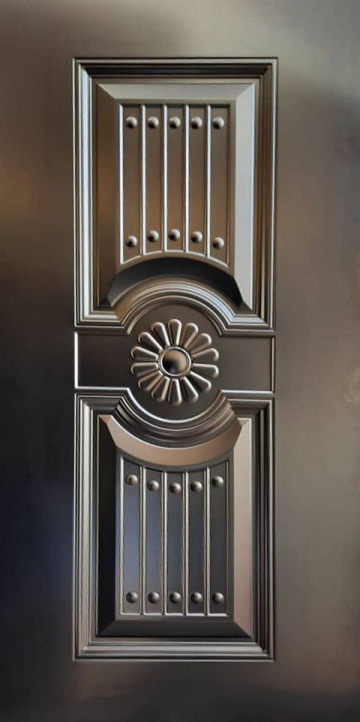 Decorative metal door skin